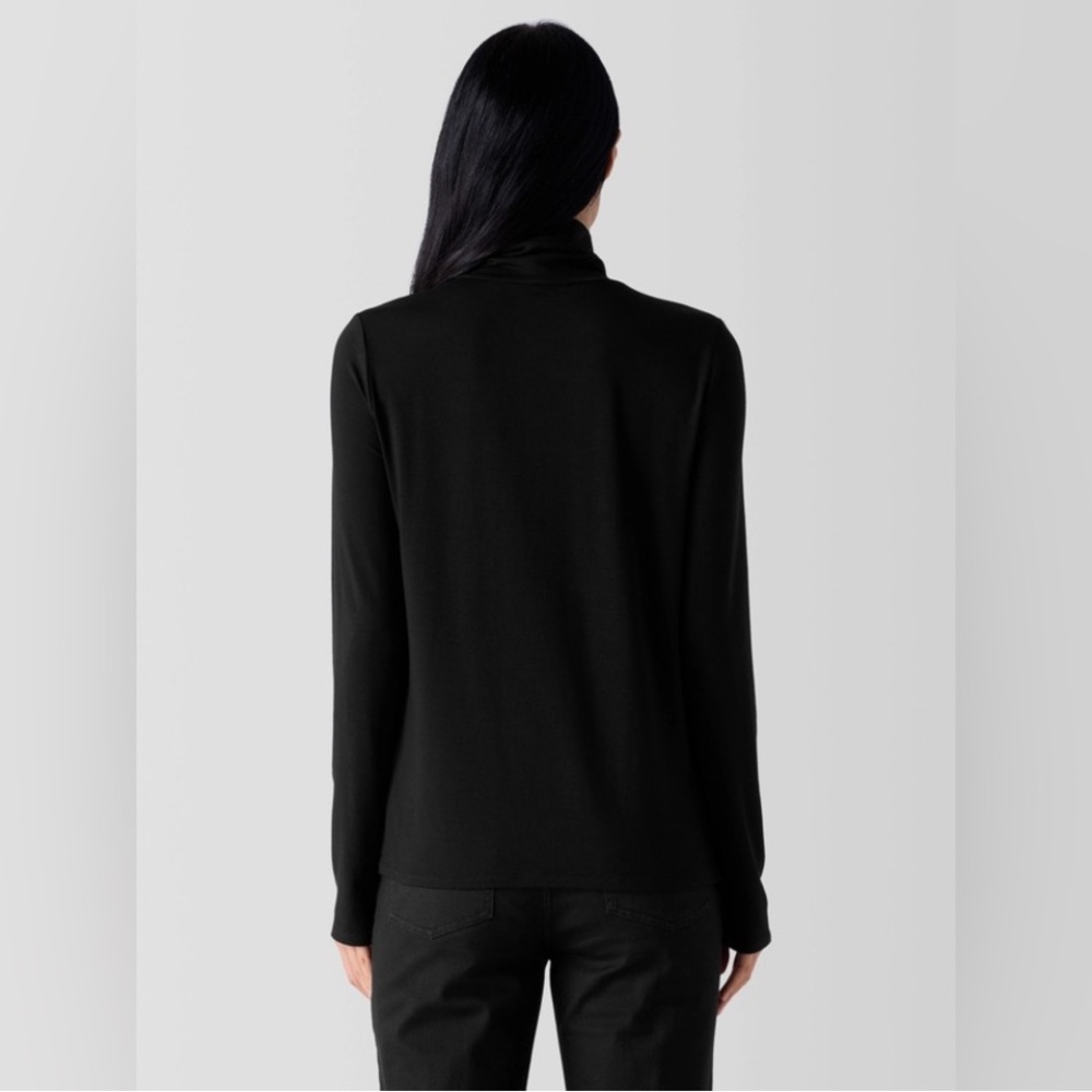 NWT Eileen Fisher Sheer Knit Turtleneck Top - Picture 3 of 5